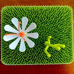 Boon Grass Countertop Baby Bottle Drying Rack + Poke & Stem Accessories